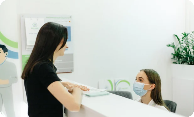 Реєстрація пацієнтки в медичній мережі ЕКСПЕРТ